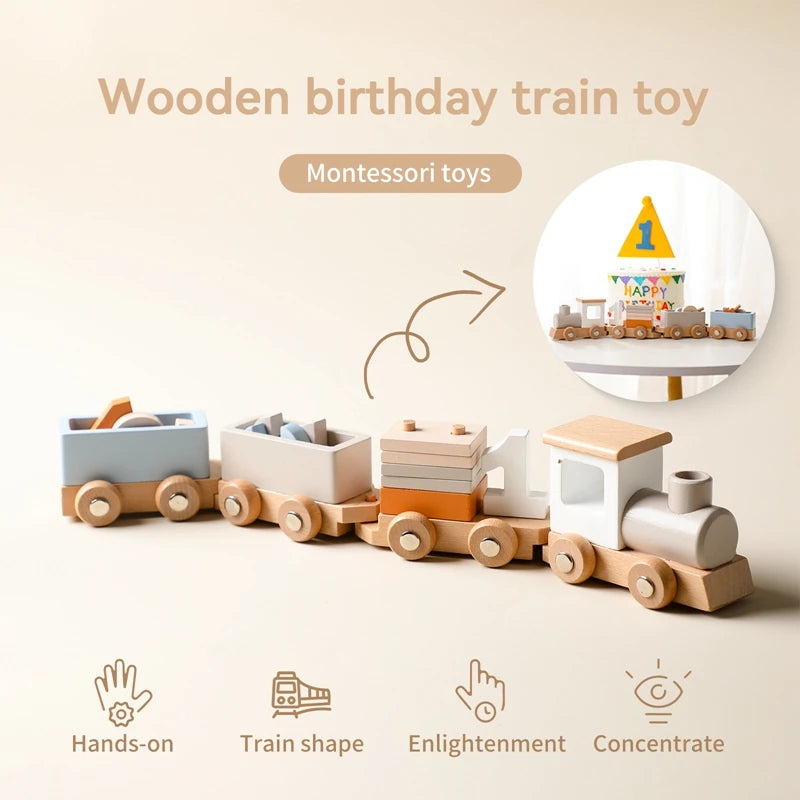 Train en bois montessori